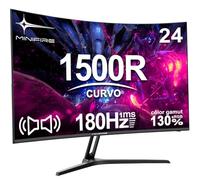 Minifire Gaming Monitor 24 Pollici Curvo,Con Altoparlante,180Hz,VA, FHD 1080P,1ms,130% sRGB, HDR, FreeSync, 300cd/m²,VESA75*75mm,HDMI1.4,DP1.2 Ports,Tilt Regolabile,Eye Care(MFG24C1)
