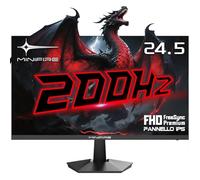 Minifire Monitor Gaming 24.5 Pollici 200Hz, IPS 1Ms Full HD PC Monitor Adaptive Sync,120% sRGB HDMI 2.0 * 2 DP1.4 * 1 Eye-Care VESA 75x75(MFG25X1 HDMI Included)