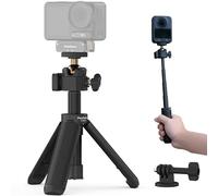 MINIFOCUS Mini treppiede per fotocamera con regolazione a 4 livelli, testa a sfera a 360°, scarpa fredda, vite da 6,35 mm, leggero, portatile, per selfie, da viaggio, con impugnatura, per webcam da