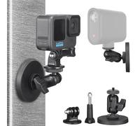 MINIFOCUS Supporto magnetico per GoPro, base magnetica con rotazione a 360°, doppia testa a sfera e filettatura standard da 1/4", compatibile con GoPro Insta360 Akaso DJI Action Camera