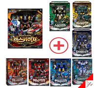 Miniforce Dinoid Warrior REX KAISER + 7 Headbot Set Completo Transformer Robo...