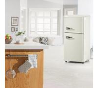 Minifrigo da 60 l con congelatore, minifrigo compatto a doppia porta per camera da letto, termostato regolabile, piccolo frigorifero a basso consumo energetico e silenzioso,White