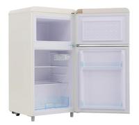 Minifrigo da 72 litri con congelatore, piccolo frigorifero retrò a doppia porta, frigorifero compatto, 7 impostazioni di temperatura regolabili, ripiani rimovibili per dormitorio,ufficio,White