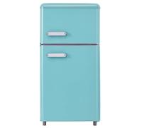 Minifrigo Da 72 Litri Con Funzione Congelatore, 39 Db, Illuminazione a LED, 120 Kwh/Anno, Per Cucina, Ufficio, Frigorifero Retrò, Frigorifero a Doppia Porta Superiore E Inferiore,Blue
