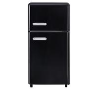 Minifrigo Da 72 Litri Con Funzione Congelatore, 39 Db, Illuminazione a LED, 120 Kwh/Anno, Per Cucina, Ufficio, Frigorifero Retrò, Frigorifero a Doppia Porta Superiore E Inferiore,Black