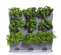 Minigarden Vertical 1 set per 9 piante, Giardino Verticale Modulare e Espandibile, Posizionato Sul Pavimento o Fissato al Muro, Sistema di Drenaggio Innovativo, Lungo Ciclo di Vita (Grigio)