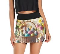 Minigonna da donna a tema fattoria con molti animali, gonne da donna, skorts da donna per l'estate con tasche per il controllo della pancia, Decorazioni pasquali, XX-Large