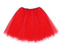 Minigonna da donna, elasticizzata, mini skater, tutù, per adulti, in tulle, per feste, costumi e danza (rosso)