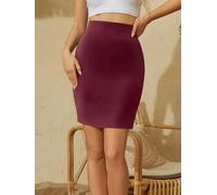 Minigonna da donna - Gonna aderente aderente in maglia elasticizzata tinta unita