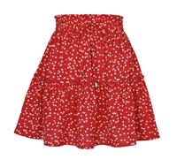 Minigonna donna alla moda con volant sopra il ginocchio disegno floreale