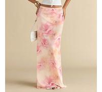 Minigonna floreale estiva da donna in rete, con vita media/bassa L,M,S,XL,XS,XXL,XXS,XXXL,XXXXLPianteTessuto in maglia