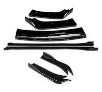 Minigonna laterale Rocker Per S5 2017 2018 2019 Paraurti Anteriore Auto Splitter Labbro Body Kit Spoiler Laterale Posteriore Angolo Pinne Squalo ABS Gonna Gradino(Gloss Black)