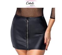 Minigonna Nera Opaca con Zip Strass - Look Sexy e Aderente Cottelli Party