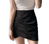 Minigonna sexy da donna a vita alta, gonna a portafoglio da donna vintage casual tinta unita irregolare crociati chic ed eleganti taglio sottile di tutti i giorni temperamento passa-ovunque Skirts