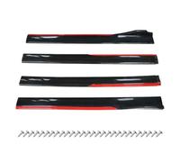 Minigonne Laterali 4 Pezzi Universali 2,4 M Estensioni Della Gonna Laterale Minigonne Laterali Auto Splitter Alette Labbro Rosso Nero