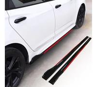 Minigonne Laterali AntiGraffio Auto per Mercedes Benz A Class W176 5-Door Hatchback 2013-2019, Spoiler Laterale di Estensione, Splitter Alette, ABS,Black-Red