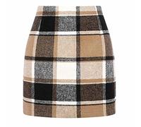 Minigonne vintage da donna a quadri casual slim fit gonna a matita classica tartan a vita alta gonna aderente autunno inverno I miei ordini Offerte Vendita Liquidazione, grigio, L