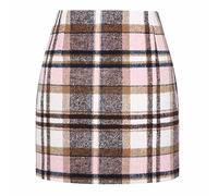 Minigonne vintage da donna a quadri casual slim fit gonna a matita classica tartan a vita alta gonna aderente autunno inverno I miei ordini Offerte Vendita Liquidazione, rosa, S