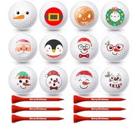 MiniInflat Set di 18 palline da golf divertenti, 12 palline da golf natalizie e 6 tee per uomini, donne, colleghi, dipendenti, golfisti, compleanni, pensionamenti, Natale, feste, bomboniere