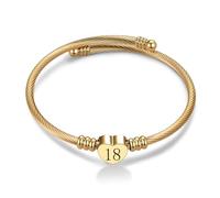 MiniJewelry Bracciali a polsino in oro a forma di cuore per compleanno 13 15 16 18 21 30 40 50 60 65 70 regalo per figlia, nipote, nonna, mamma, nipote, zia amica, Misura unica, Acciaio inossidabile