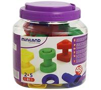 Miniland 31721 Juego para Enroscar: Tornillos Y Tuercas bulloni e dadi gioco