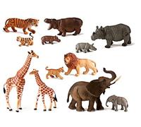 Miniland 50.25137 12 animali selvatici con personaggi per bambini, multicolore -