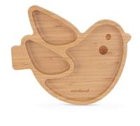Miniland 89473 WOODEN PLATE CHICK, naturale e viola - NUOVO