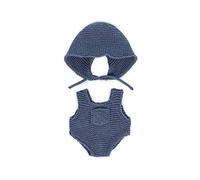 Miniland Bambole: Maglia Doll vestito 21cm - Pagliaccetti & Cappuccio, realizzato con materiali riciclati, per bambola 21cm Modello: Pagliaccetti & Cappuccio in blu.