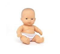 Miniland- Baby Doll Bambini Bambola Asiatica in Sacchetto di plastica, Multicolo