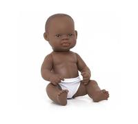 Miniland Boy Bambini Bambola Africana, Multicolore, 31033