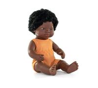 Miniland Bambola africana, 38cm, Realizzato a mano, Fraganzed. Diversity. Colourful Edition.