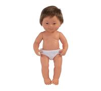 Miniland Bambola bambino con sindrome di Down ragazzo caucasano bianco 38 cm