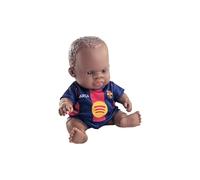 Miniland - Bambola FC Barcelona 21 cm con Divisa Ufficiale Blaugrana - Bambola da Calcio Barça Articolata e da Collezione - Licenza Ufficiale (Africana)