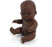 Miniland Bambola per Bambini Baby Doll African Boy Polybag, Multicolore, Miniland31143