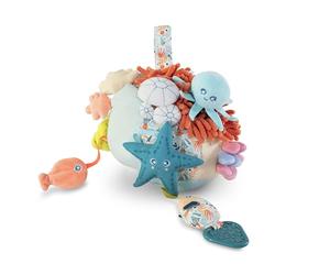 Miniland Centro attività per Neonati | Stimolazione sensoriale Marina con Texture | Massaggiagengive | Sonaglio Rimovibile e Suoni per Lo Sviluppo Infantile | Sensorial Reef