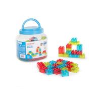 Miniland Contenitore da 55 pezzi traslucidi, multicolore e ad incastro di diverse dimensioni. per bambini a partire da 2 anni