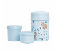 Miniland Contenitore Termico 745ml per Alimenti - Thermetic Bear | Freddo e caldo 6 ore, Acciaio inossidabile, isolamento a doppia parete, chiusura ermetica, include 2 contenitori in plastica