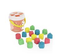 Miniland Cubo di Forme impilabili Salmone. Gioco di abilità per Bambini da 1 a 2 Anni, Realizzato in Spagna con Materiali sostenibili. Collezione Feel to Learn.