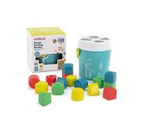 Miniland Cubo di Forme impilabili Turchese. Gioco di abilità per Bambini da 1 a 2 Anni, Realizzato in Spagna con Materiali sostenibili. Collezione Feel to Learn.