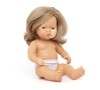 Miniland Doll 15'' Caucasian Girl with Vitiligo (Polybag) - Made in Spain, Anatomically Correct, Inclusion, Quality Toy