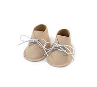 Miniland- Zapato Dolls 38cm Scarpe per Bambole da 38 cm, Tinta Unita, Colore Beige, 31192