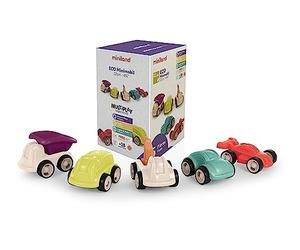 Miniland Eco Minimobil 12 cm 5 und. Set di 5 veicoli realizzati in Spagna con materiali sostenibili e resistenti.