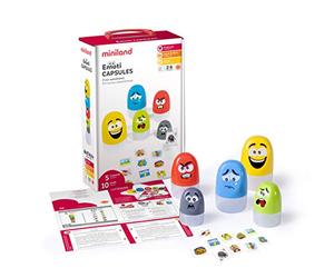 Miniland Emoticapsules. Giocattolo Multicolore e Divertente Che rappresenta Le Emozioni di Base e invita i Bambini dai 2 ai 6 Anni a riconoscere i Sentimenti quotidiani