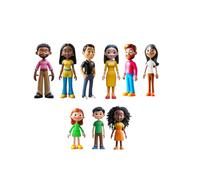 Miniland Famiglia Diversa - Set di 9 Personaggi per Gioco Simbolico, Bambole Inclusive per Casa delle Bambole, Gioco Educativo su Diversità, Inclusione e Valori, 2+ Anni