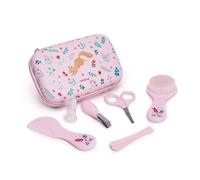 Miniland Baby Kit - Set Igiene e Cura per Bambino con 6 Accessori, Spazzola, Pettine, Forbicine, Tagliaunghie, Stimolatore Gengivale e 2 Lime con Custodia | Squirrel