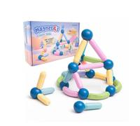 Miniland Magnetics 34 Pezzi - Gioco di Costruzione Magnetico per Bambini, Blocchi Magnetici Educativi, Gioco STEM per Creatività e Logica, 2+ Anni
