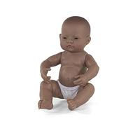 Miniland, Miniland31008, Bambola di neonata, 40 cm, ispanica, Senza Biancheria