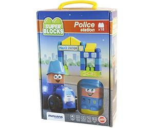 Miniland Miniland32353 Super Blocks Stazione di Polizia, Multicolore