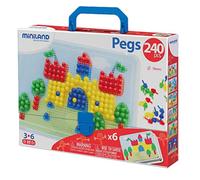 Miniland - Mosaici con Chiodini Colorati, 6 Tavole, 240 pz. - NUOVO