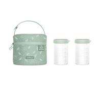 Miniland Pack2 Go Ecosized Frog 250 ml vetro refrigeratore ermetico per trasportare o conservare alimenti per bambini.